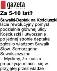 Gazeta wyborcza - Inicjatywa utworzenia deptaka na ulicy Kociuszki