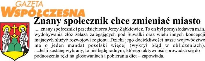 Gazeta wspczesna - o Jarzym Zbkiweiczu